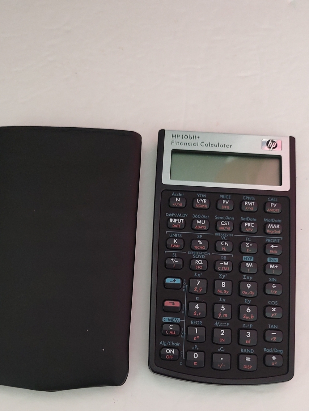 HP 10bII+ Financial Calculator in black and silver